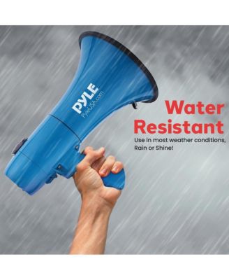 Megaphone Siren Bullhorn Speaker, 40-Watt With Handheld Microphone, Blue