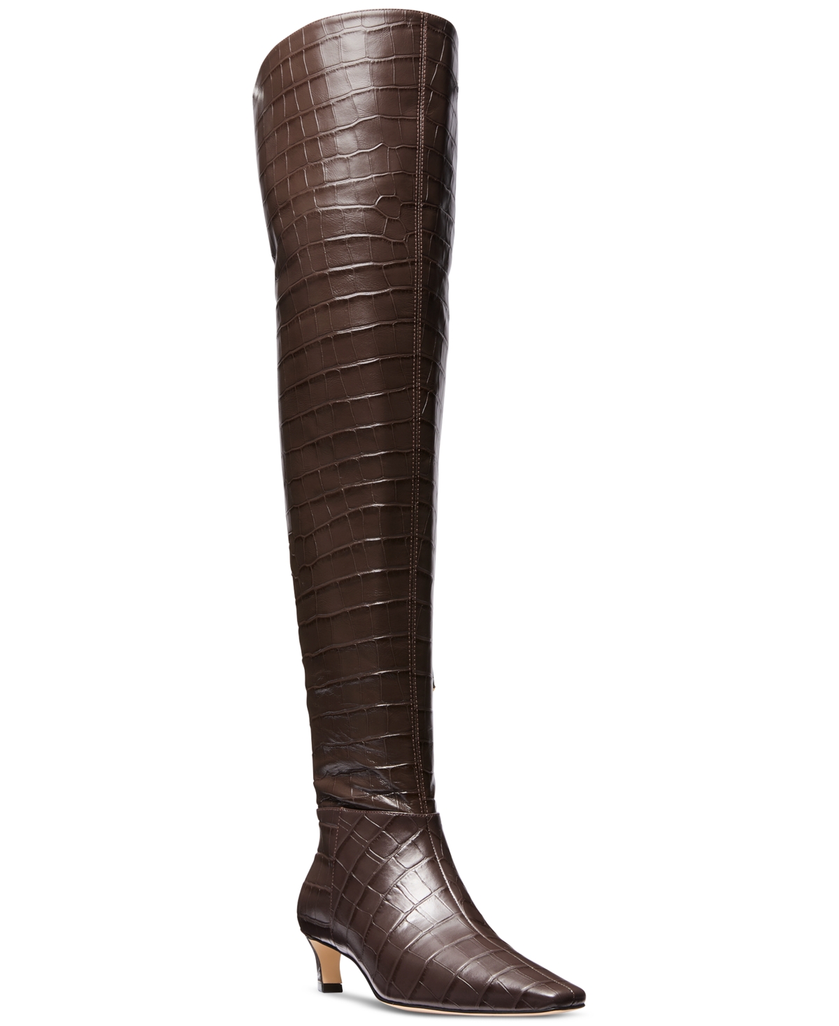 Michael Kors Cosmo Crocodile Embossed Leather Boot In Chocolate