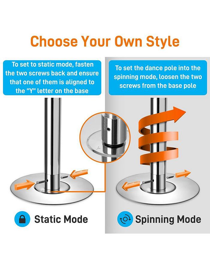 SereneLife Portable Spinning Dancing Pole for Fitness and Training ...