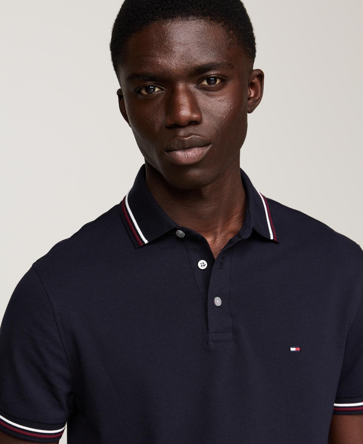 Tommy Hilfiger 1985 Tipped Slim Fit Polo In Desert Sky