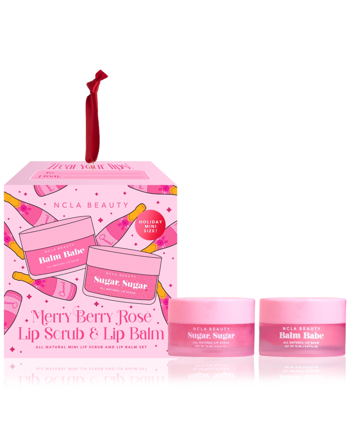 Ncla Beauty 2-pc. Merry Berry Rose Lip Scrub & Lip Balm Ornament Set In No Color
