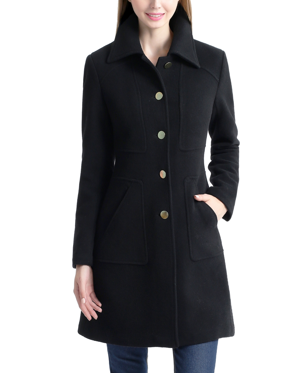 Kimi & Kai Women's Liz Wool Walking Coat In Blue
