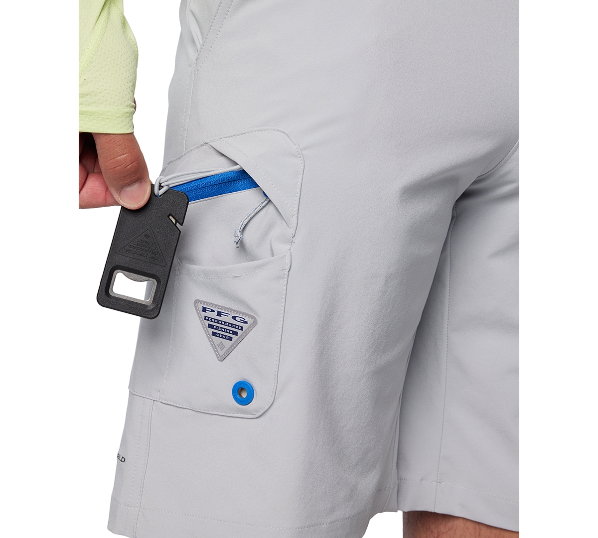 Shop Columbia Men's Pfg Terminal Tackle Ii 10" Fishing Shorts In Cool Grey,vivid Blue