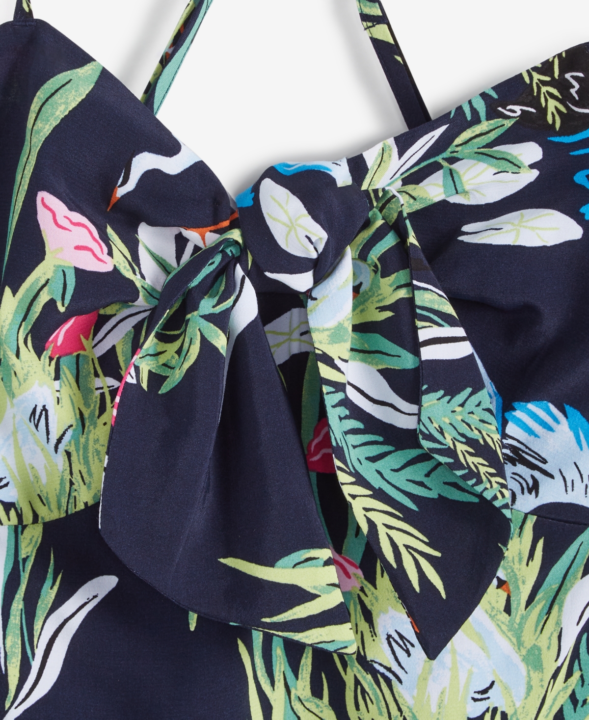 On 34th Women's Printed Knot-front Tank, Created For Macy's In Intrepid Blue