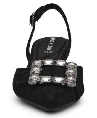 Women's Inez Crystal Ornament Kitten Heel Slingback Pumps