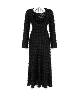 Women's Backless Long Sleeve Maxi Dress