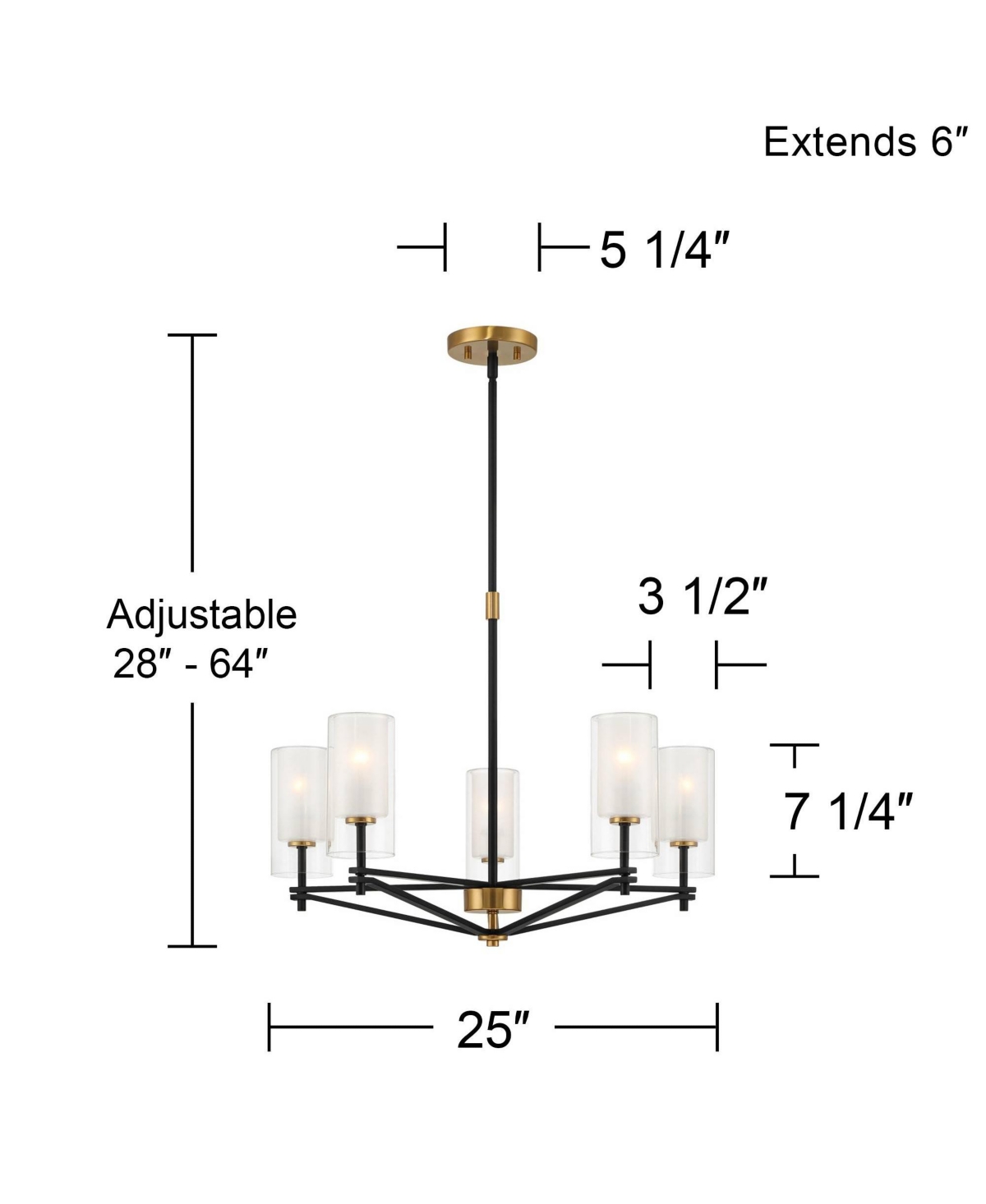 Possini Euro Design Nyack Modern Pendant Chandelier Ceiling Light Fixture Dining Room Over Table Kitchen Island Foyer Open Frame Hanging 5-Light B