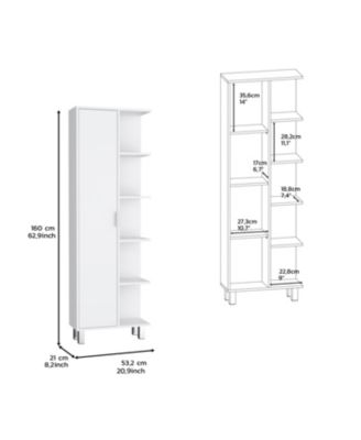 Keller Linen Cabinet 63" H, with 1 door and 9 shelves