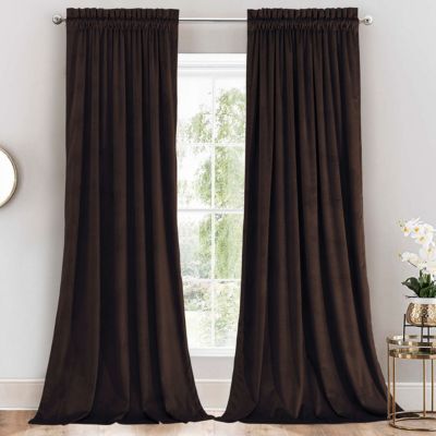 Set of 2 Heavyweight Velvet Curtain Rod Pocket Panels