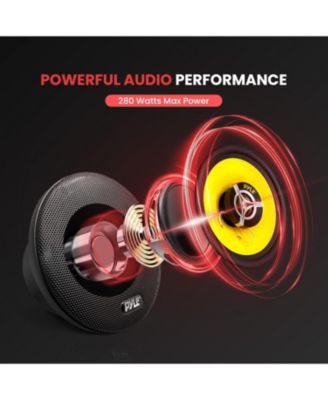 6.5" Three-Way Car Speakers, 280 Watt