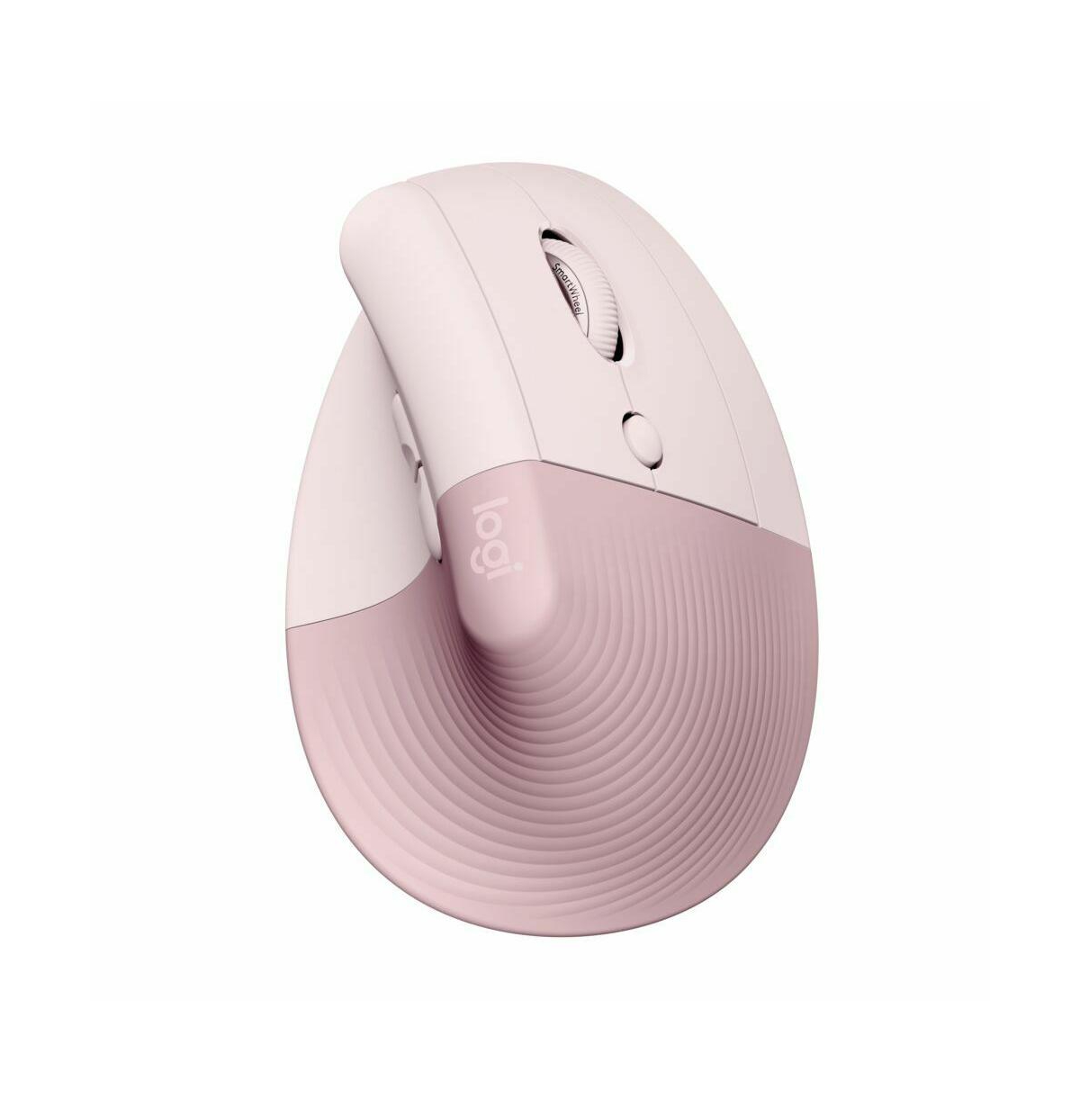 Logitech Lift Vertical Wireless Ergonomic Mouse with Customizable Buttons - Rose