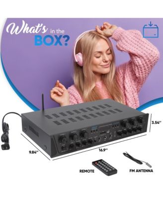 Bluetooth Home Audio Source Amplifier With FM Radio, MP3/USB/SD/AUX Playback, 6-Channel, 600 Watt