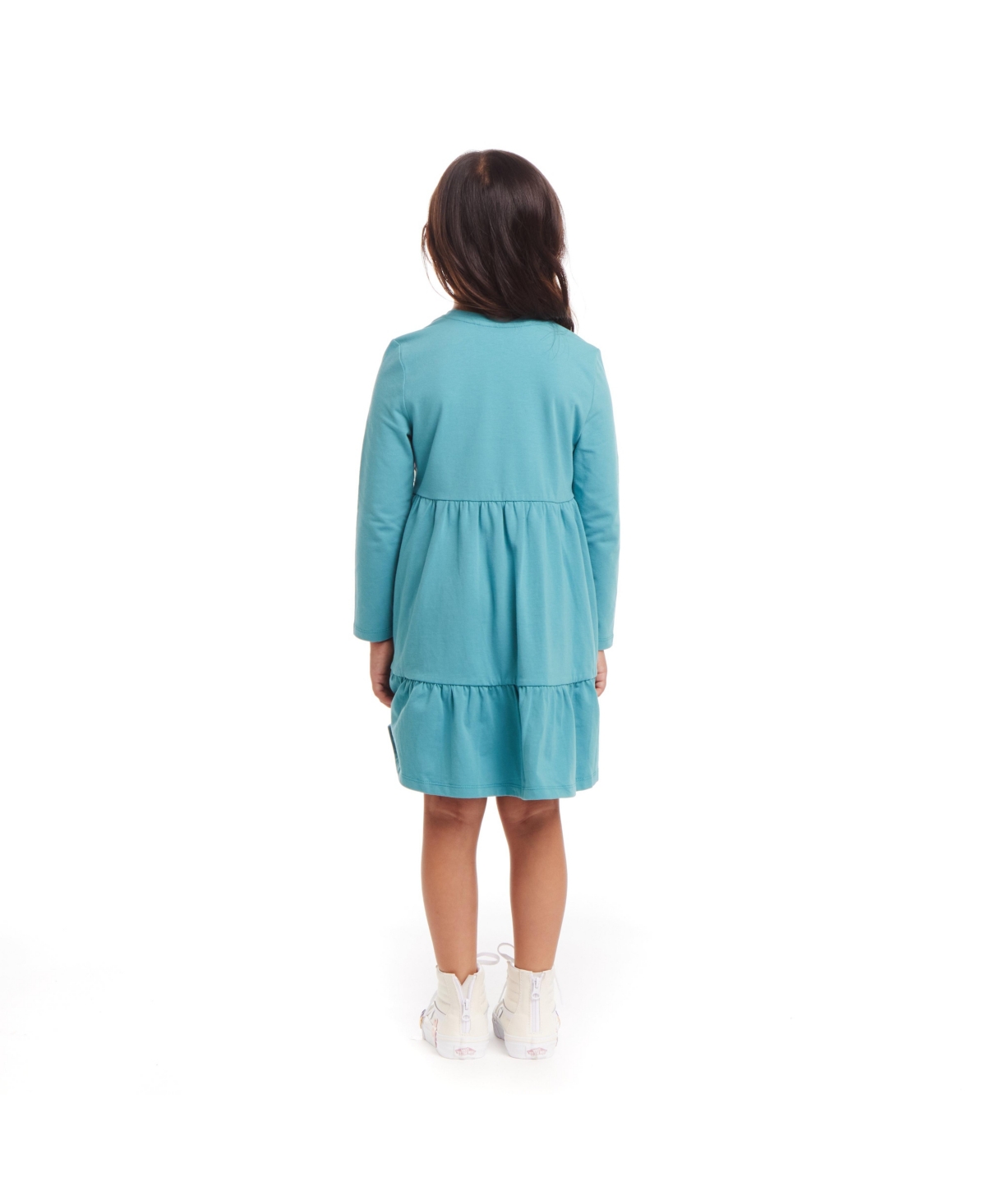 Andy & Evan Toddler Girls Toddler/Child Teal Jersey Dress w/Rainbow Graphic & Faux Fur Vest Set
