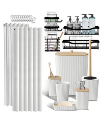 25 Piece Complete Bathroom, Vanity & Shower Accessories Set