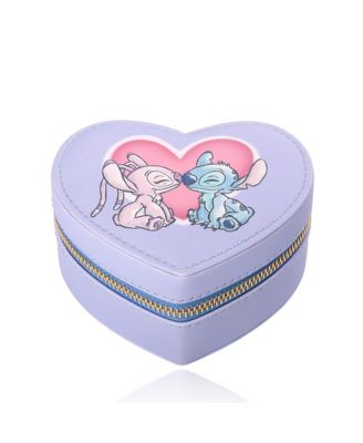 Lilo and Stitch Angel Zippered Heart Shaped Jewerlry Travel Case