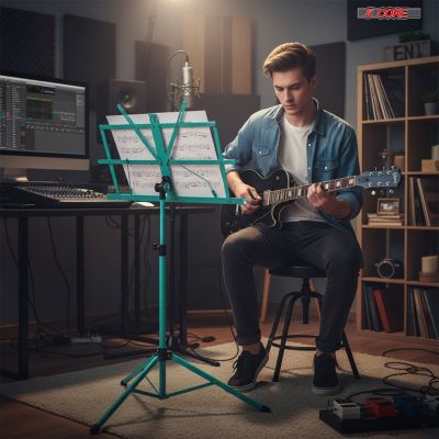 Music Stand Adjustable 57" Desktop Book Stands Sheet Holder All Metal Portable Bookstand