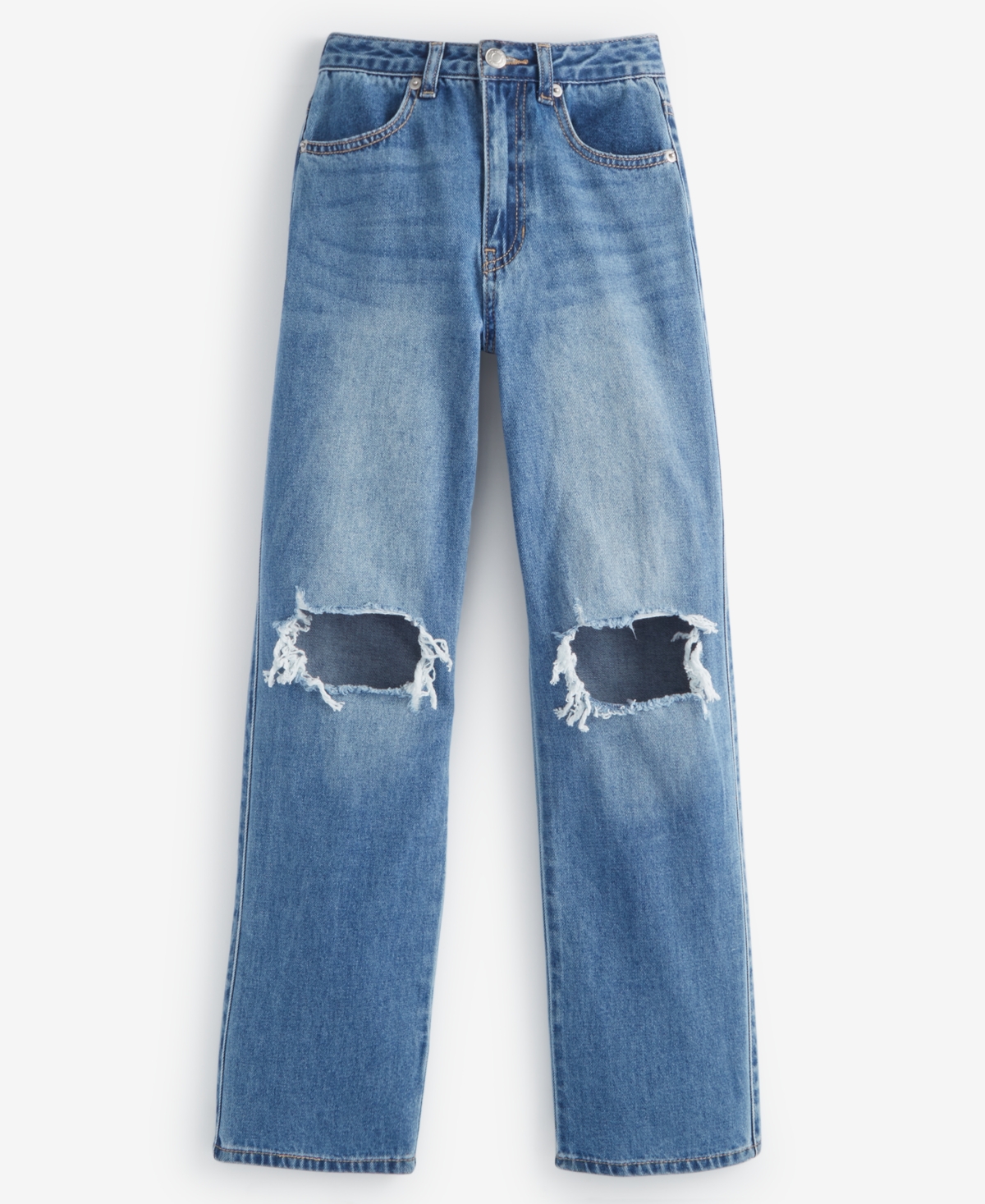 WITH JULES BIG GIRLS DISTRESSED WIDE-LEG JEANS 