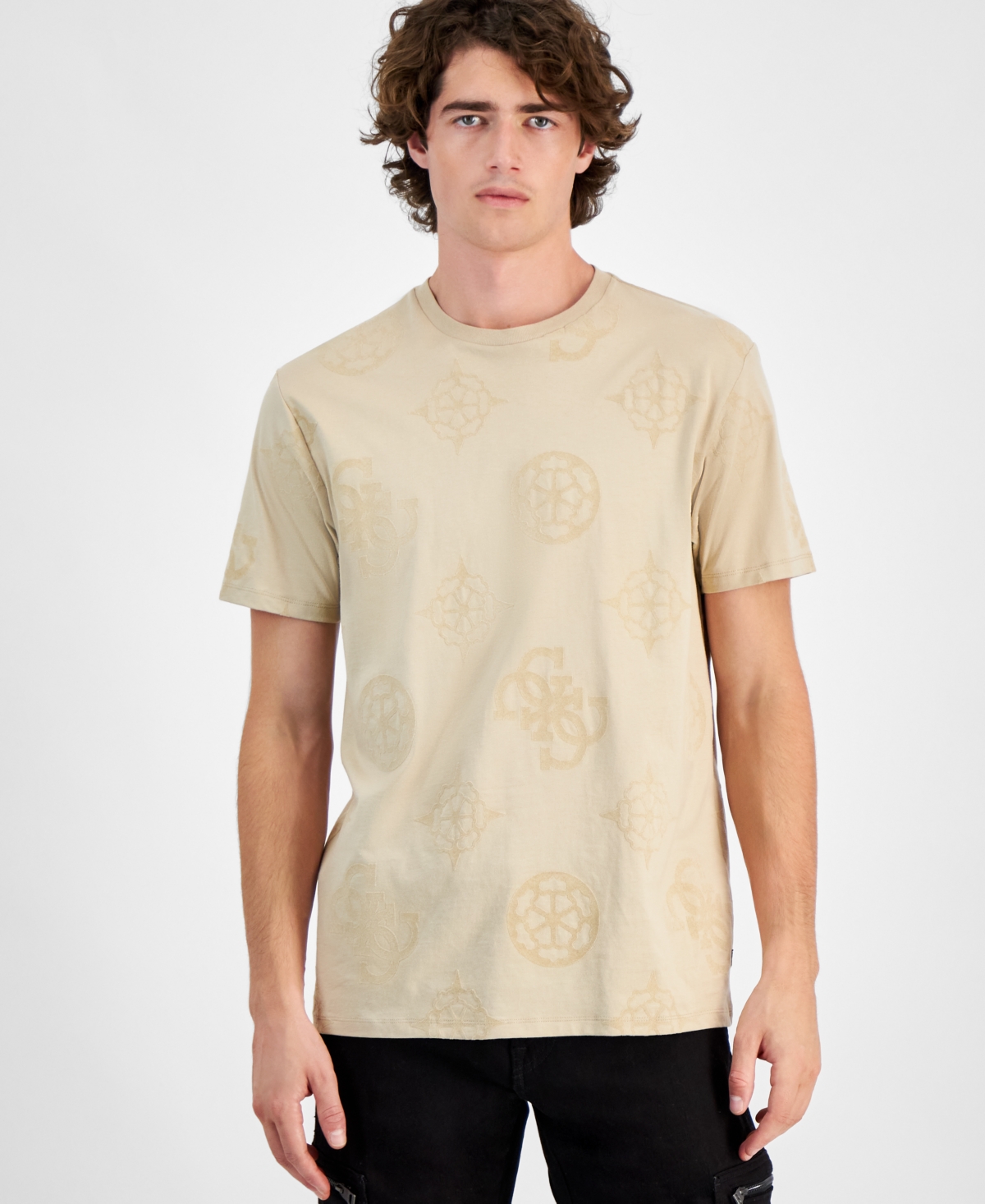 Men's Relaxed-Fit Peony Logo Graphic T-Shirt - Neutral Sand