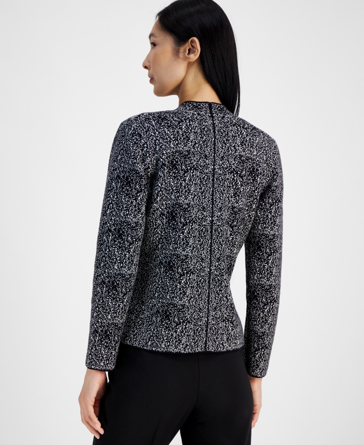 Anne Klein Women's Fitted Open-Front Cardigan -anne White