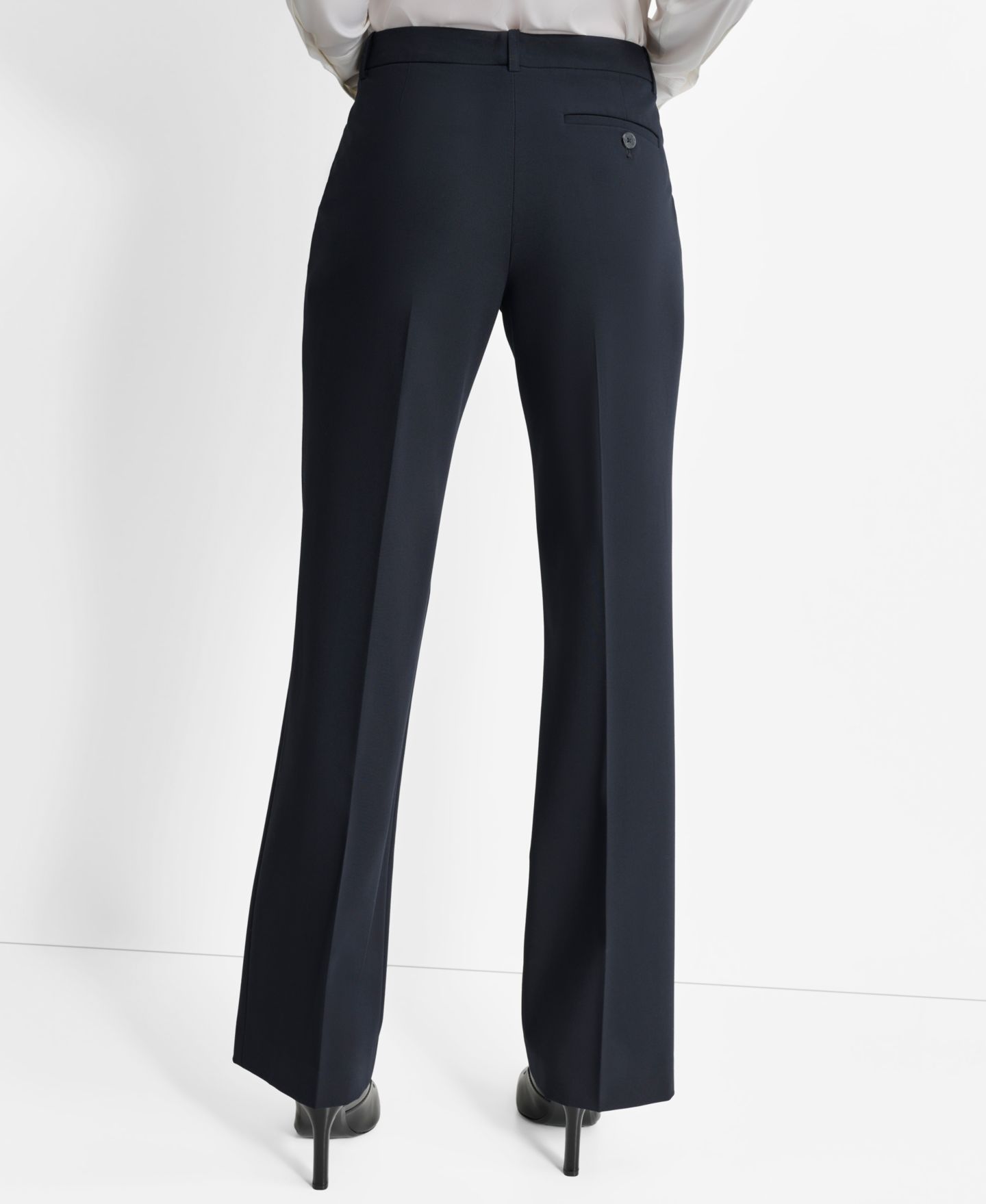 Женские брюки DKNY Mid-Rise Flare-Leg, цвет: Тёмно-синий — фото 2