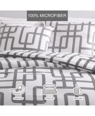 Mainline Microfiber Black & White 2 Piece Comforter Set-Twin