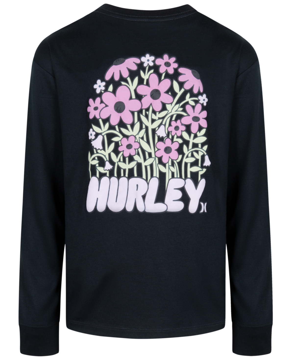 Hurley Big Girls Flowers Grow Long Sleeve Tee - Seashell- Pink