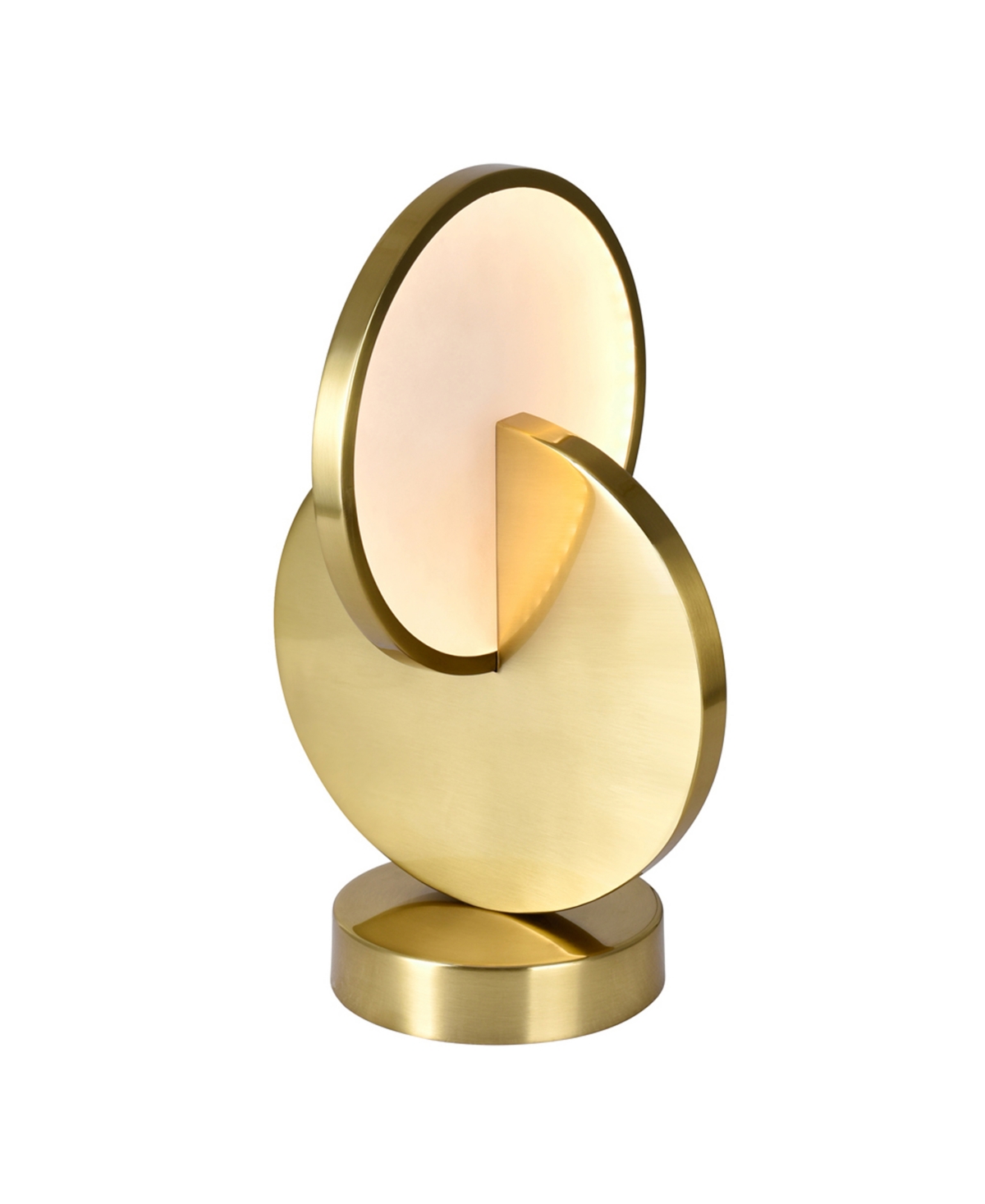 Cwi Lighting 16" Metal Tranche Led Lamp In Brushed Brass