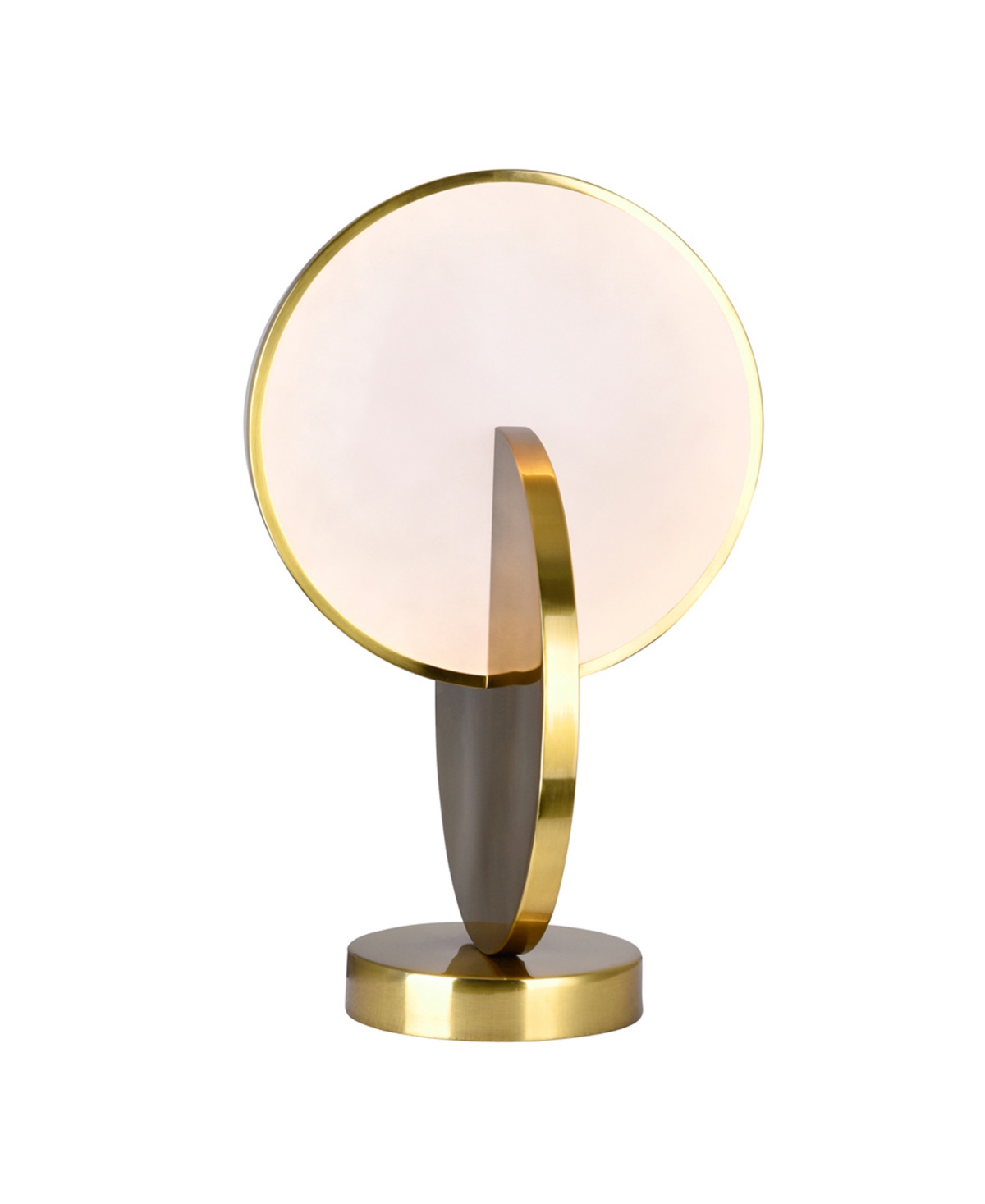 Cwi Lighting 16" Metal Tranche Led Lamp In Brushed Brass