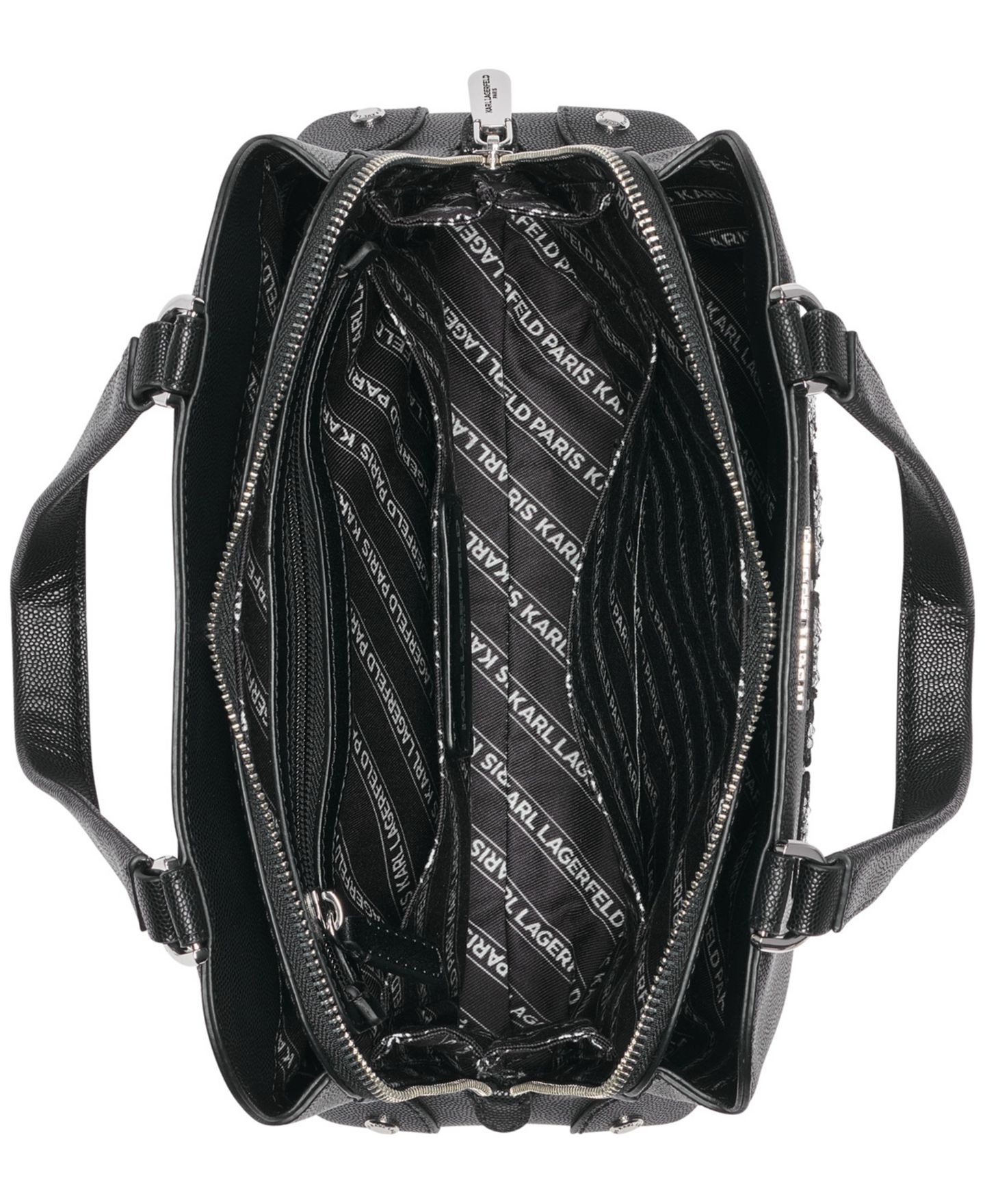 Женская сумка KARL LAGERFELD PARIS Medium Embellished Gifting Satchel, цвет: Чёрный — фото 5