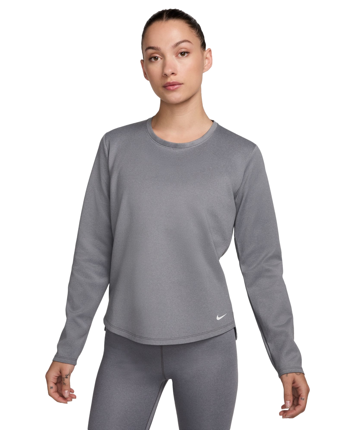 Nike Women's Therma-fit One Long-sleeve Top In Smkgry,whi