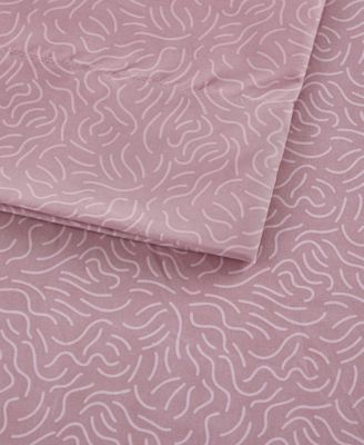 Printed Microfiber 4 Piece Sheet Set, Queen