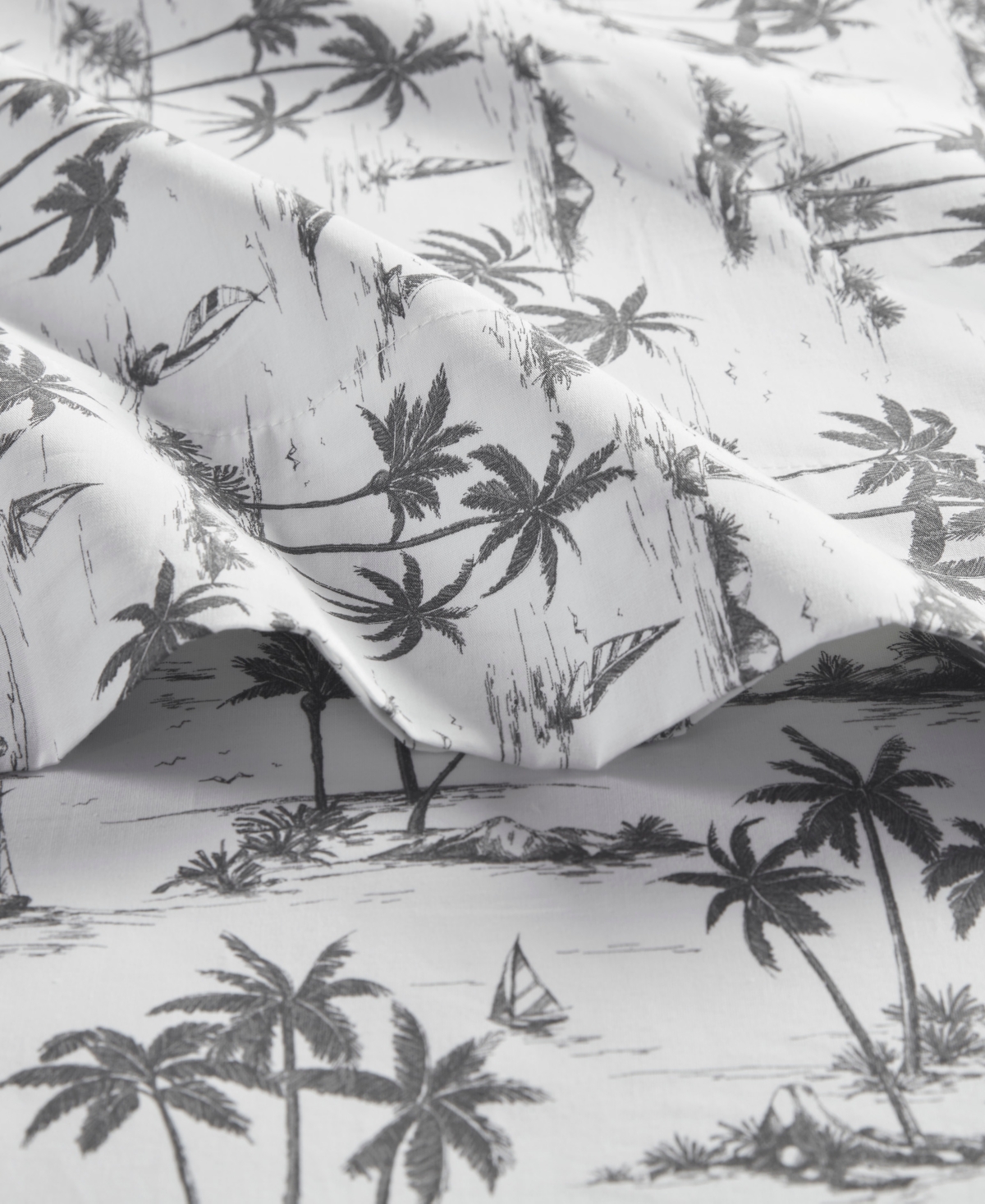 Madison Park Essentials Printed Cotton Percale 4-pc. Sheet Set, King In Black Island