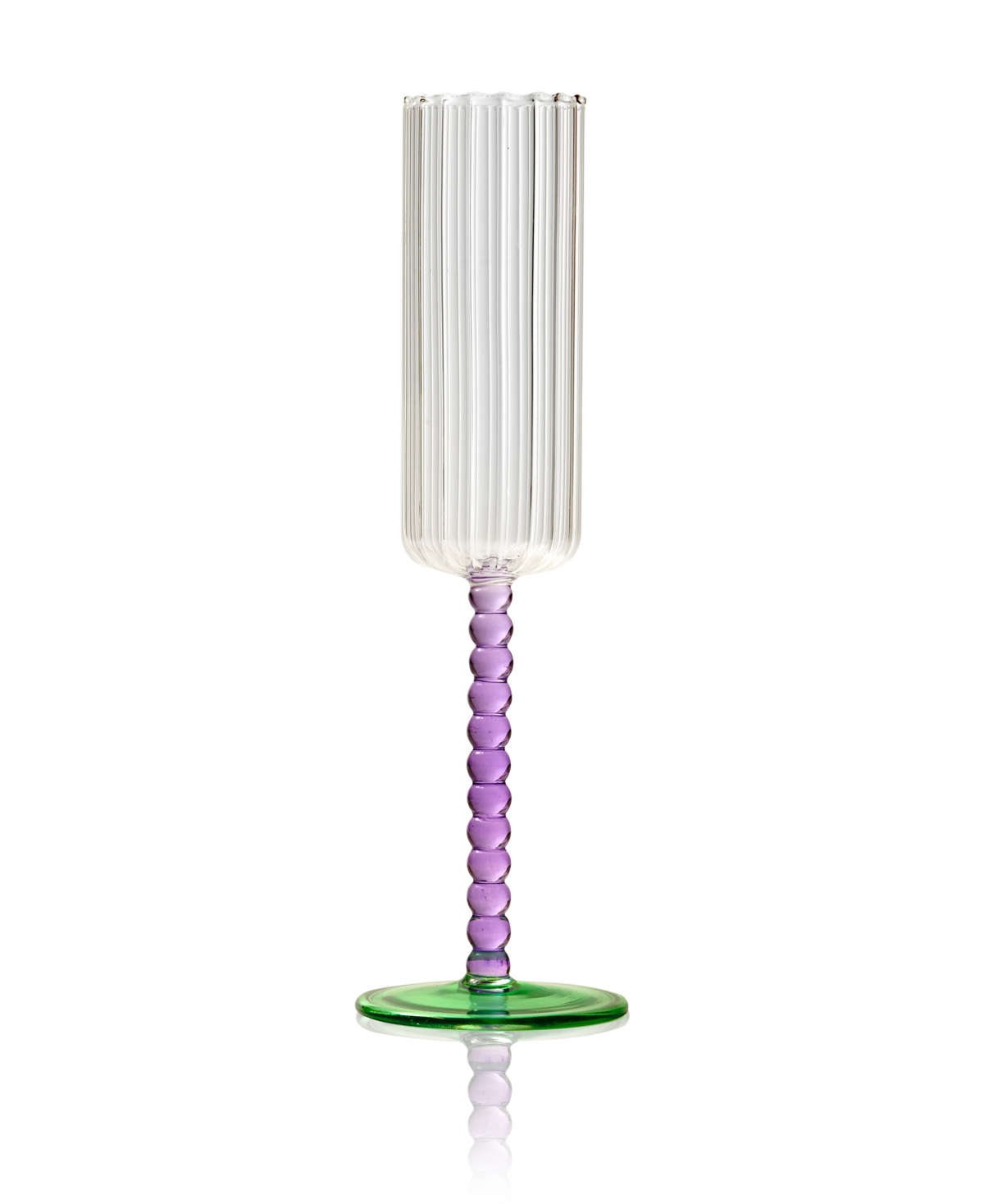 Qualia Glass Mardi Gras All Purpose Champagne Flutes, Set Of 4 In Multi Colour