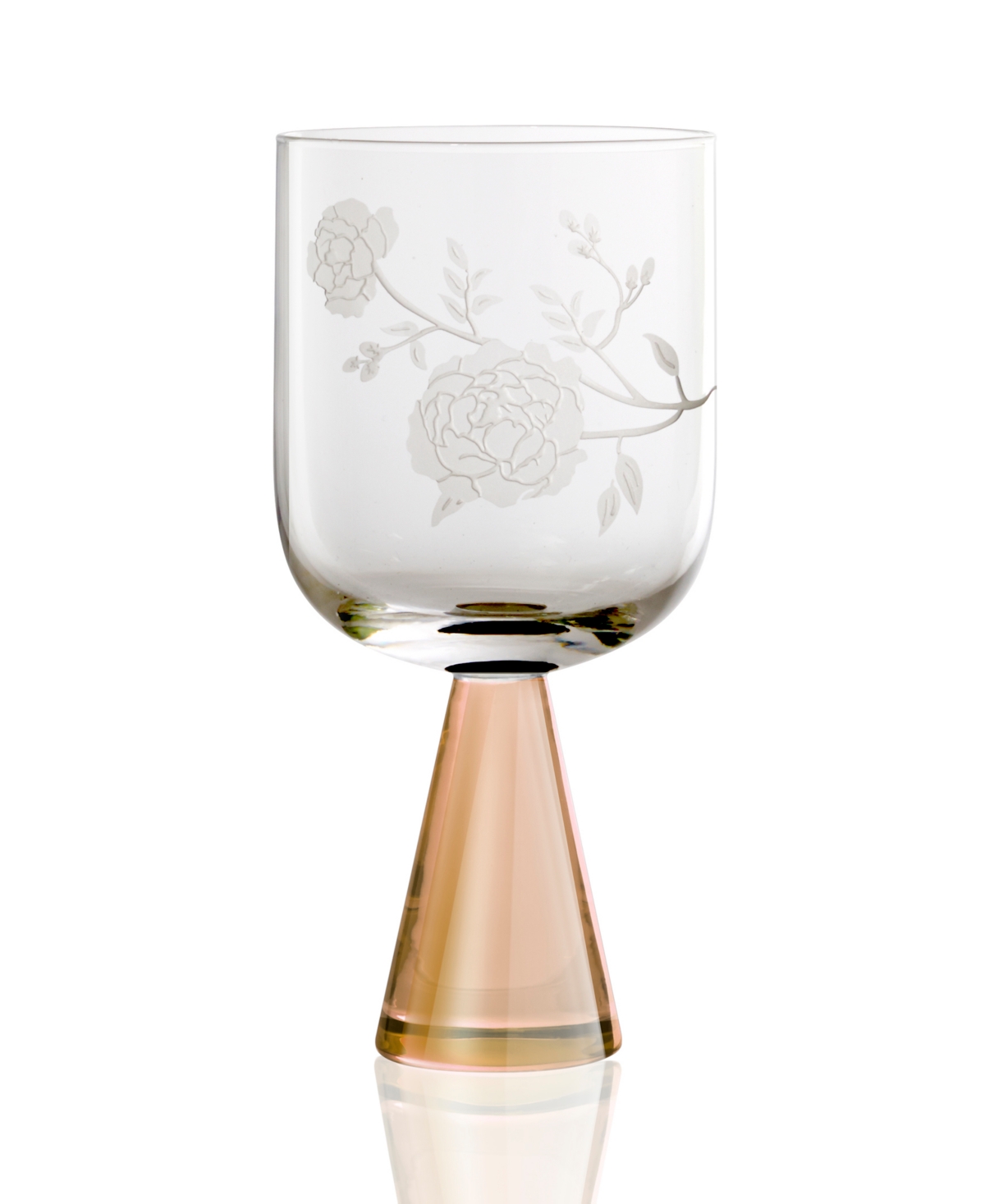 Qualia Glass Peony Goblets, Set Of 2 In Gray