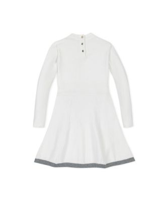 Baby Girls Organic Long Sleeve Mock Neck Bow Detail Sweater Dress