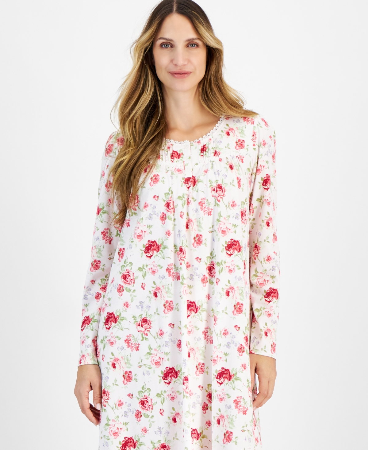 Charter Club Women's Cotton Printed Nightgown, Exclusively At Macy's In Roses Pink