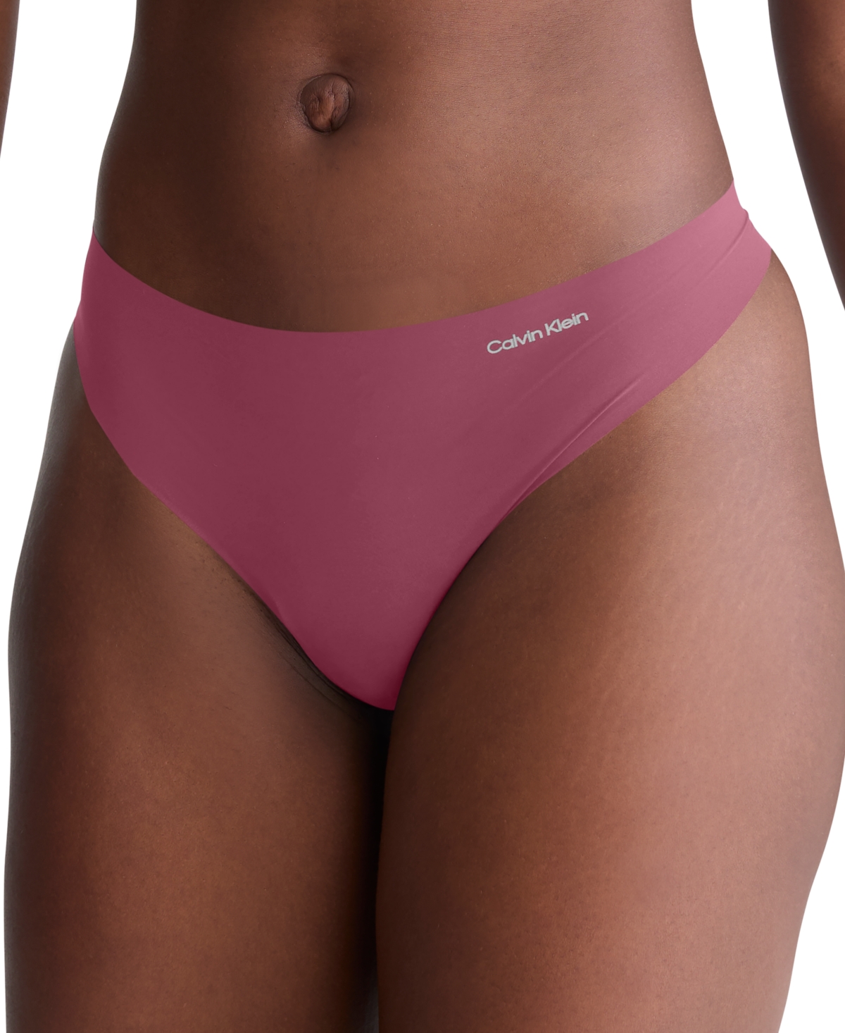 Calvin Klein Women's Invisibles Microfiber Stretch Thong Underwear D3428 In Deep Mauve