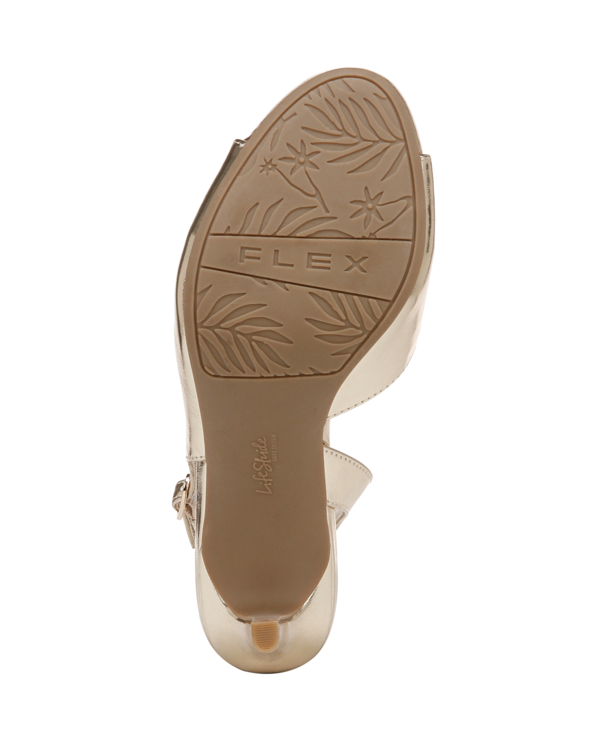 Shop Lifestride Women's Teller 2 Slingback Peep Toe Pumps In Gold Faux Leather