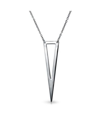 Minimalist Triangle Geometric Pendant Necklace in Sterling Silver