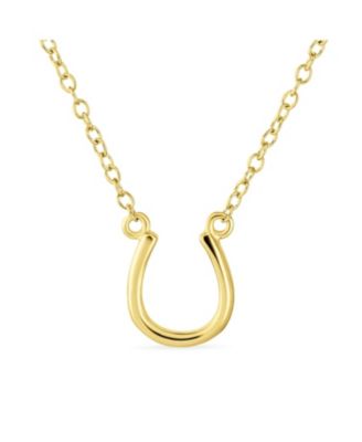 Minimalist Horseshoe Pendant Necklace In Gold Silver Equestrian Good Luck Charm