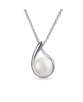 Timeless Elegance Pearl Pendant Necklace & Stud Earrings Set in Sterling Silver