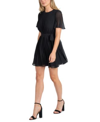 Women's Pleated Tie-Waist Dress