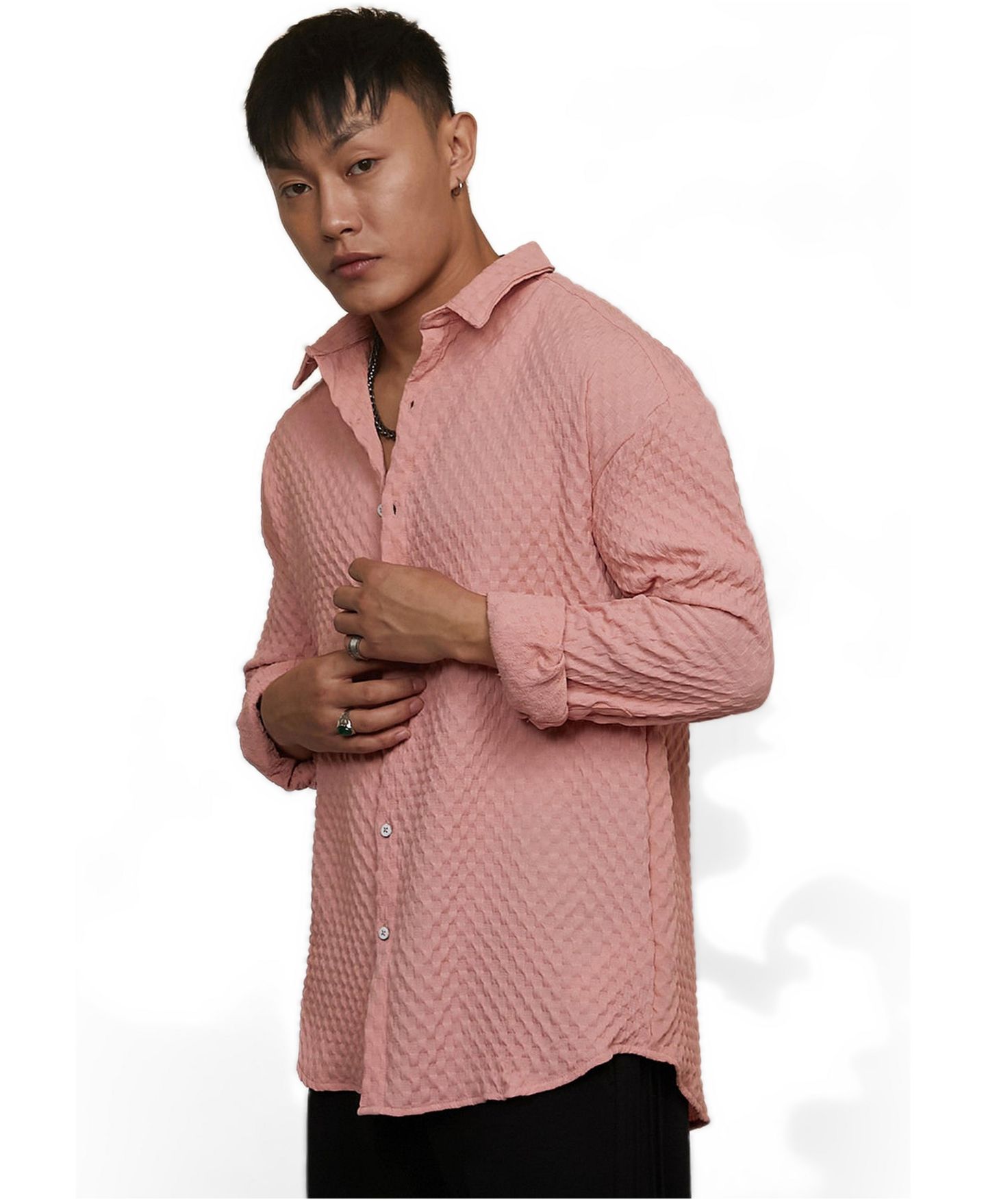 Мужская рубашка Cahoot Campus Sutra Brushed Buffalo Check, цвет: Розовый — фото 7