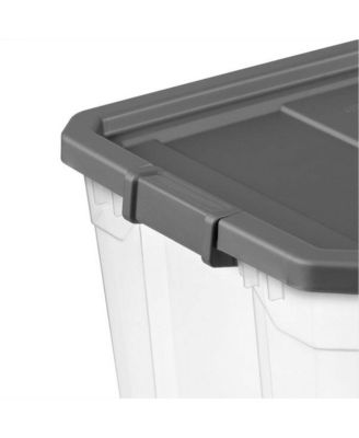 108 Qt. Clear Stacker Storage Container Tote w/ Latching Lid, (4 Pack)