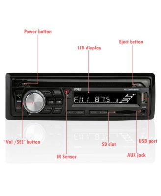 Marine Bluetooth Stereo Receiver & Waterproof Speaker Kit with CD Player, USB/SD Readers, AM/FM Radio, and 4 Waterproof 6.5” Speakers