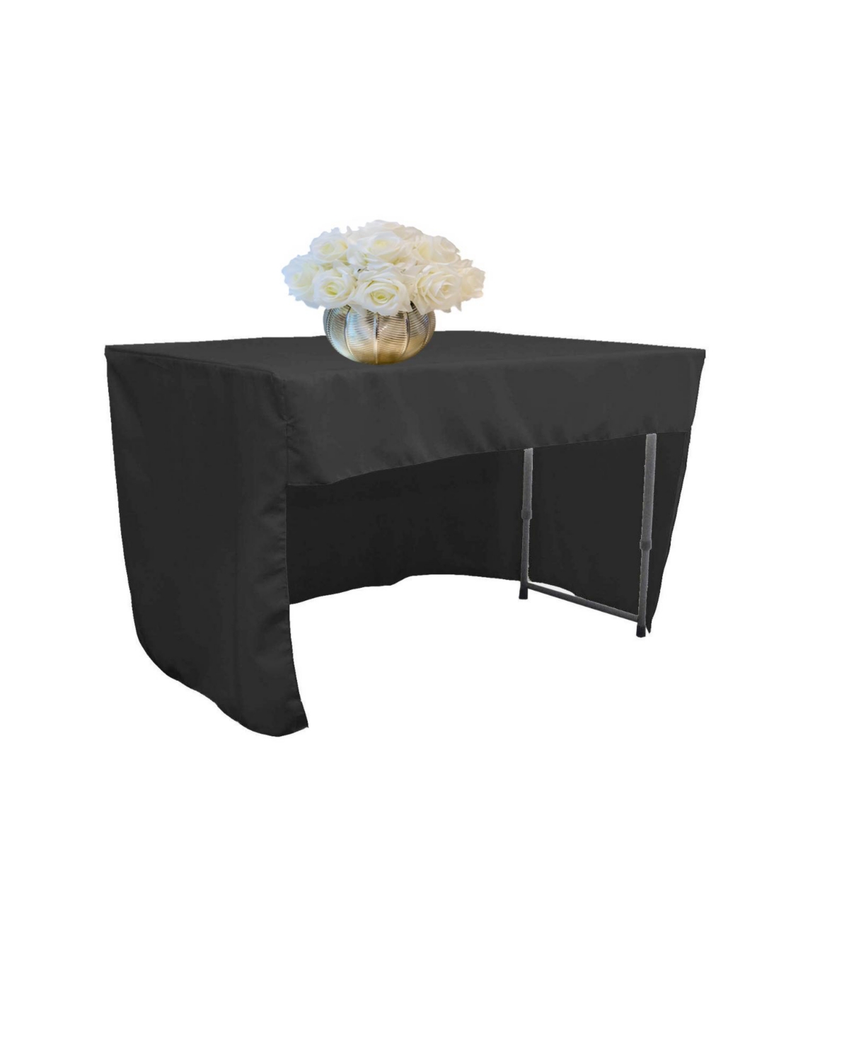 Slickblue Open Back Polyester Poplin Fitted Tablecloth – 48'' L x 30'' W x 30'' H, Ideal for Tables