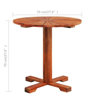 Bistro Table 27.6"x27.6" Solid Acacia Wood