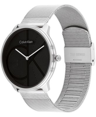 Unisex Iconic Silver Stainless Steel Mesh Bracelet Watch 40mm