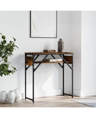 Console Table with Shelf Smoked Oak 29.5"x11.8"x29.5" Engineered Wood