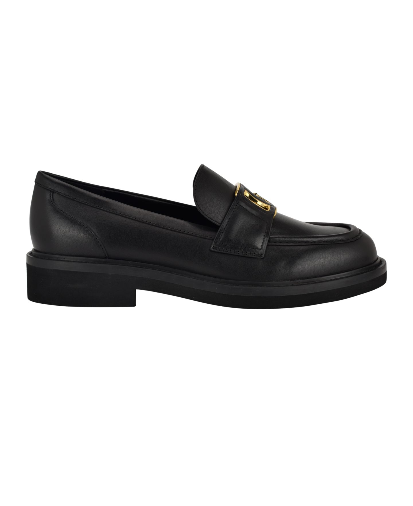 Женские туфли GUESS Shuttle Logo Hardware Round Toe, цвет: Чёрный кожаный — фото 2